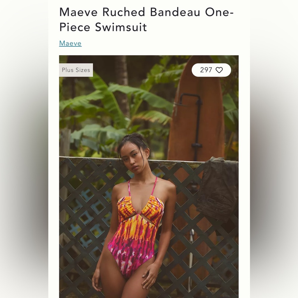 NWT-Anthropologie Maeve One Piece Swim Suit